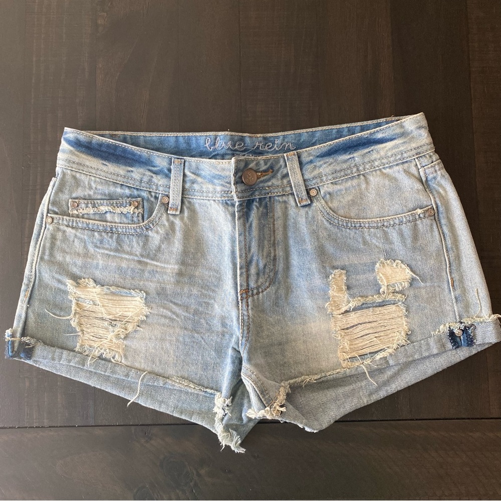 distressed denim jean shorts
